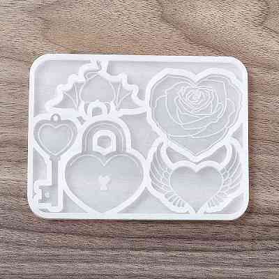 DIY Gothic Style Heart Theme Ornament Silicone Molds DIY-E065-05-1