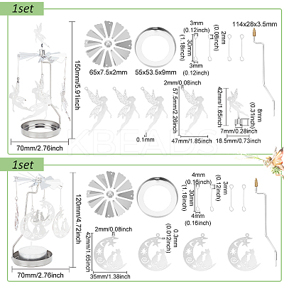 Stainless Steel Rotating Tealight Candle Holder DIY-FG0005-17P-1