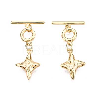 Brass Toggle Clasps KK-N254-164G-1
