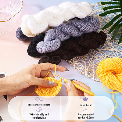 6 Bundles 6 Colors Acrylic Fiber Yarn OCOR-TA0003-17-1