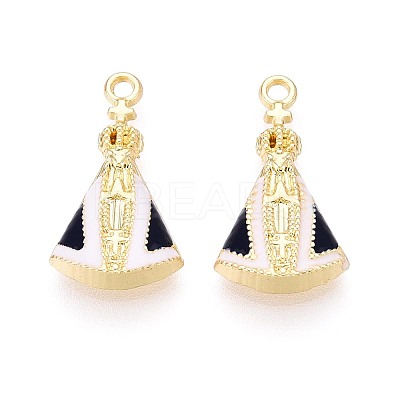 Prussian Blue Alloy Enamel Pendants PALLOY-T092-14G-1