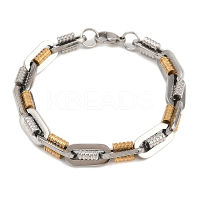 201 Stainless Steel Twisted Chain Bracelets for Women BJEW-B143-12GP-1