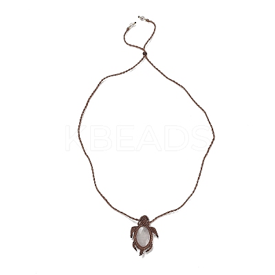 Natural Quartz Crystal Tortoise Pendant Necklace NJEW-K258-02H-1