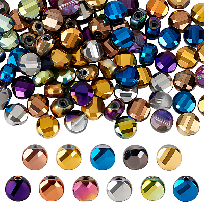 110Pcs 11 Colors Electroplate Glass Beads GLAA-AR0001-75-1