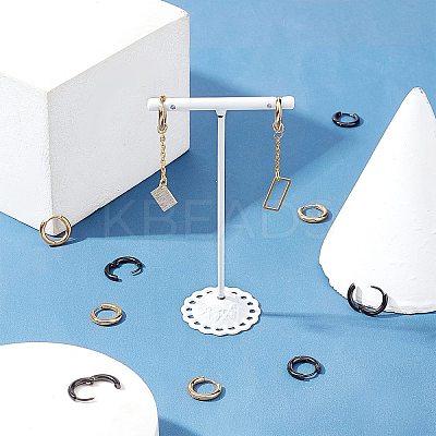 12Pair 2 Color 304 Stainless Steel Huggie Hoop Earrings EJEW-UN0032-61-1
