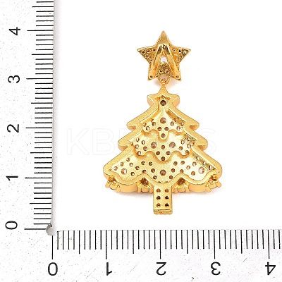 Christmas Brass Micro Pave Cubic Zirconia Pendants KK-F922-01G-1