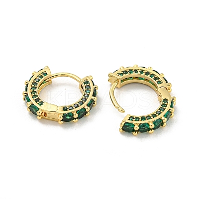 Rack Plating Brass Micro Pave Cubic Zirconia Hoop Earring EJEW-C102-13G-02-1