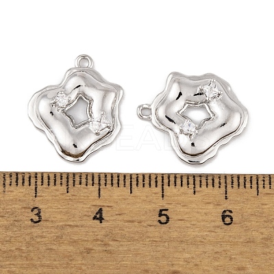 Brass Micro Pave Clear Cubic Zirconia Pendants LS-KK-L212-09P-1