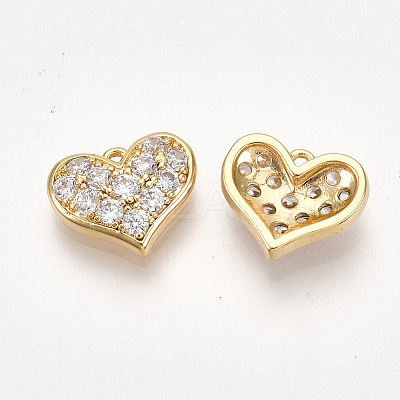 Valentine's Day Brass Cubic Zirconia Charms KK-S350-375A-1