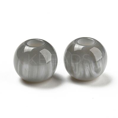 Opaque Resin Imitation Cat Eyes European Beads RESI-D070-05B-1