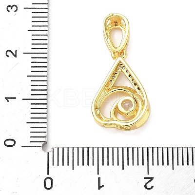Brass Micro Pave Cubic Zirconia Pendants KK-D357-25G-1