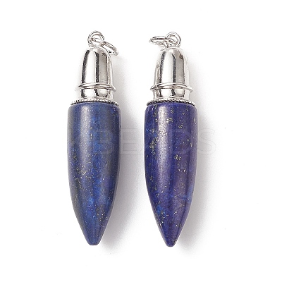 Natural & Synthetic Mixed Gemstone Big Pointed Pendants G-C051-08P-1
