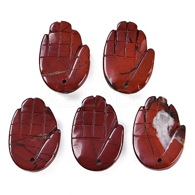 Natural Red Rainbow Jasper Pendants G-K359-03M-1