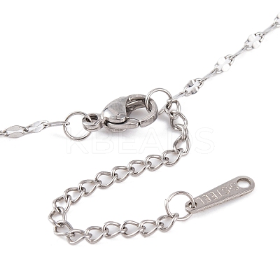 Non-Tarnish Woven Net/Web with Feather 201 Stainless Steel Boho Pendant Necklaces for Women NJEW-G087-08P-1