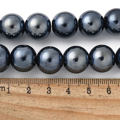 Electroplate Round Pearlized Glass Pearl Beads Strands X-EGLA-U002-01A-1