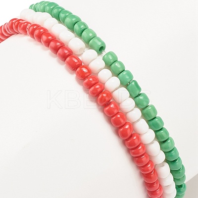 3Pcs 3 Style Glass Seed Stretch Bracelets Set BJEW-JB08200-1