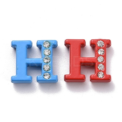Spray Painted Zinc Alloy Slide Charms ALRI-WH0005-13H-1
