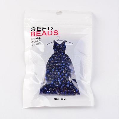 6/0 Round Silver Lined Round Hole Glass Seed Beads X-SEED-A005-4mm-28-1
