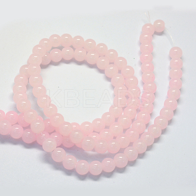 Baking Paint Imitation Jade Glass Round Bead Strands X-DGLA-Q021-6mm-02-1