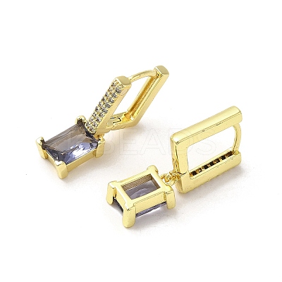 Rectangle Real 18K Gold Plated Brass Dangle Hoop Earrings EJEW-L268-027G-05-1