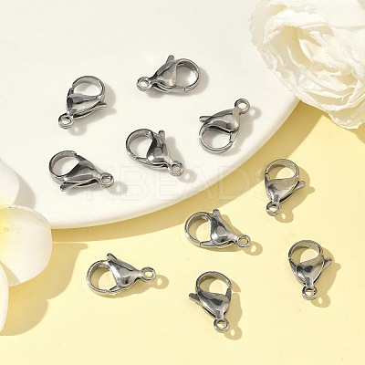 Tarnish Resistant 304 Stainless Steel Lobster Claw Clasps STAS-G035-G-1