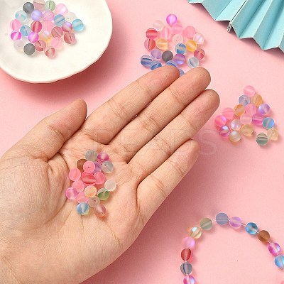 Transparent Frosted Glass Beads FGLA-YW0001-02A-1