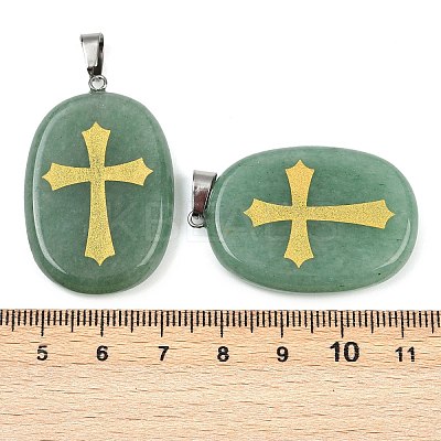 Natural Green Aventurine Pendants G-S392-01G-1