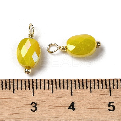 Electroplate Glass Charms KK-P242-21G-01-1