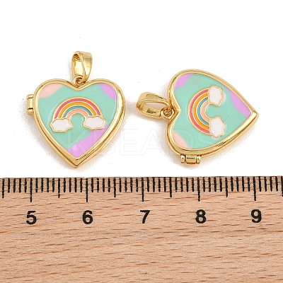 Brass with Enamel Locket Pendants KK-CBA415D-10G-01-1