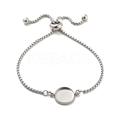 Non-Tarnish 304 Stainless Steel Round Cabochon Setting Bracelets LS-DIY-Z026-01B-1