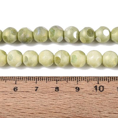 Ombre Effect Dyed Electroplate Opaque Glass Beads Strands EGLA-Q130-01A-10-1