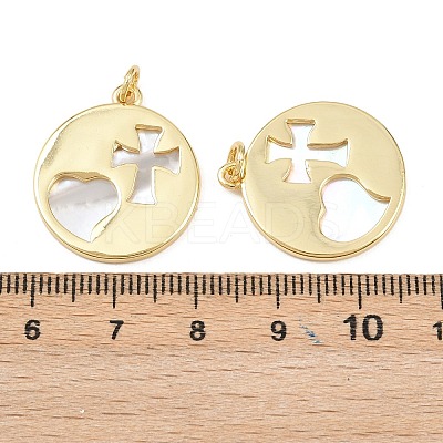 Natural Shell Pendants KK-L251-44G-A-1