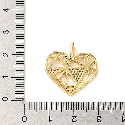 Rack Plating Brass Micro Pave Clear Cubic Zirconia Pendants KK-C047-14G-1