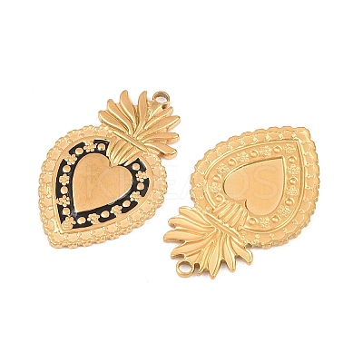 304 Stainless Steel Enamel Pendants STAS-K293-33G-1