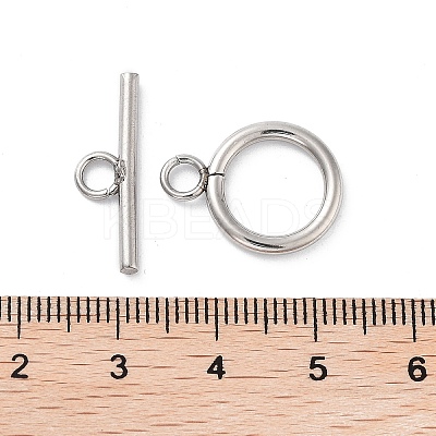 Non-Tarnish 304 Stainless Steel Ring Toggle Clasps STAS-A092-09H-P-1