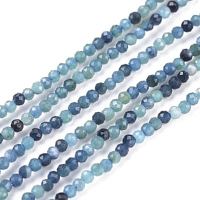 Natural Blue Tourmaline Beads Strand G-R475-027-1