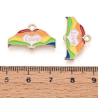 Rainbow Color Pride Alloy Enamel Pendants ENAM-K067-17-1