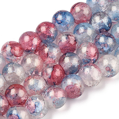 Baking Paint Crackle Glass Bead Strands LS-DGLA-R053-04H-1
