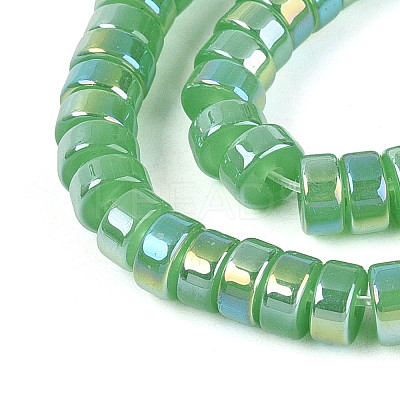 AB Color Plated Imitation Jade Glass Beads Strands GLAA-T026-3x6mm-J03-1