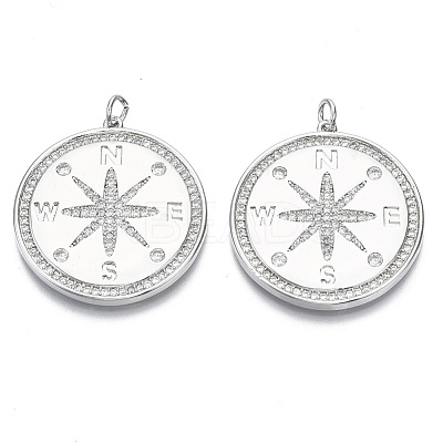 Brass Micro Pave Cubic Zirconia Pendants ZIRC-S061-169P-NF-1