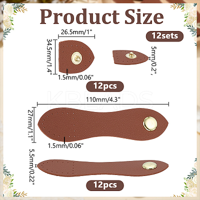 12 Bags Imitation Leather Buckles FIND-AR0006-78-1