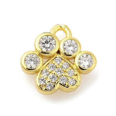 Rack Plating Brass Micro Pave Cubic Zirconia Charms KK-S396-47G-1