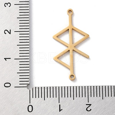 304 Stainless Steel Amulet Rune Love Peace Connector Charms LS-STAS-S149-09G-1