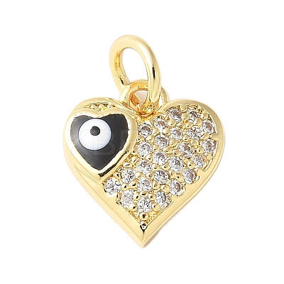 Brass Micro Pave Cubic Zirconia Enamel Pendants KK-D357-01B-G-1