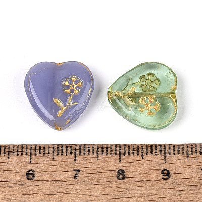 Baking Paint and Golden Metal Enlaced Glass Beads DGLA-T004-29M-1