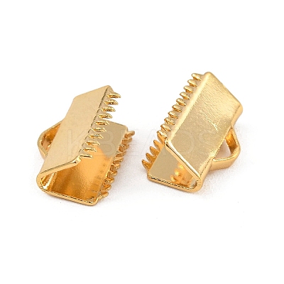 SHEGRACE Brass Ribbon Crimp Ends XGR0060G-59G-1