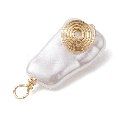 ABS Plastic Imitation Pearl Pendants PALLOY-JF02601-03-1
