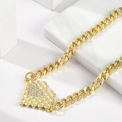 Brass Micro Pave Cubic Zirconia Link Bracelets LS-BJEW-M050-06G-03-1