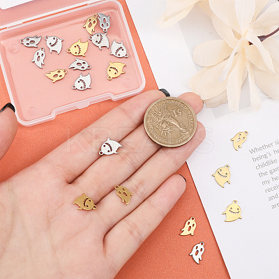 20Pcs 4 Style 304 Stainless Steel Charms STAS-CA0001-95-1