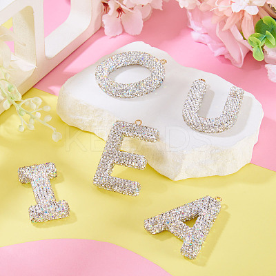 5Pcs 5 Styles Handmade Polymer Clay Rhinestone Big Pendants FIND-BT0001-39B-1